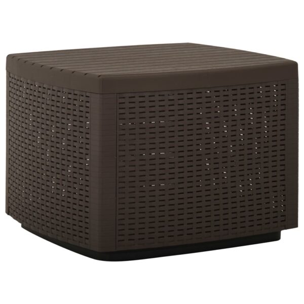 Elegant Mocha Garden Table - Durable Plastic  Lightweight  Easy to Clean  Rattan Look  Ideal for Outdoor Use