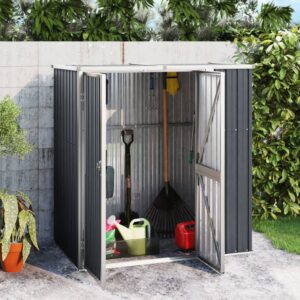 High-Quality Galvanised Steel Garden Tool Shed in Anthracite - Large  Sturdy and Low Maintenance