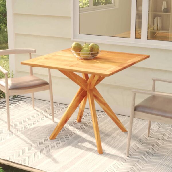 Solid Acacia Wood Garden Table - Durable  Sturdy  Tropical Hardwood  Cross Legs  Ample Space