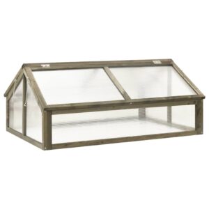 Grey Greenhouse Firwood Construction  Spacious for Plants  Herbs  Flowers  Hinged Lid  Easy Assembly