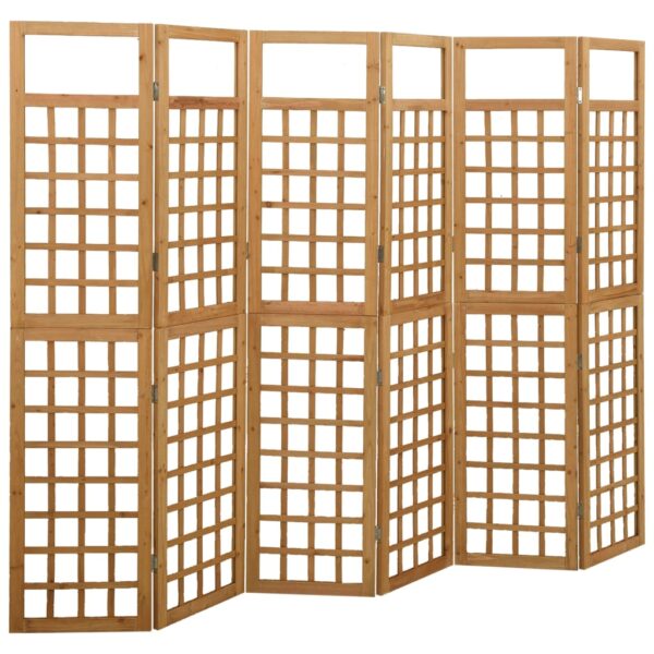 Solid Fir Wood 6-Panel Room Divider Trellis  Perfect Plant Support  Durable Outdoor Use  Foldable  Assembly Required