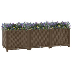 Raised Garden Bed in Brown Polypropylene - Ideal for Plants  Vegetables  Herbs and Flowers