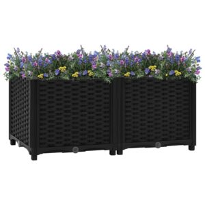 High-Quality Polypropylene Raised Garden Bed for Flowers and Plants  Black  Easy Assembly