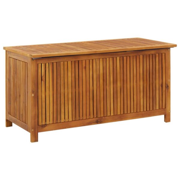 Solid Acacia Wood Garden Storage Box  Rustic Charm  Durable Outdoor Patio Bench  Large Compartment