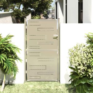 Stainless Steel Garden Gate 100x180 cm with Lock and Keys  Rust-Resistant  Easy Installation