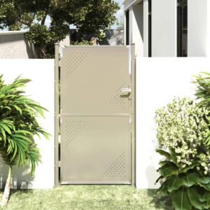 Stainless Steel Garden Gate 100x180 cm with Lock and Keys  Rust-Resistant  Easy Installation