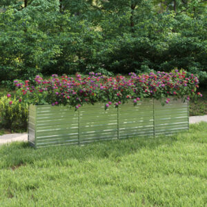 Large Galvanized Steel Garden Raised Bed for Outdoor Use  Silver  Weather Resistant  DIY Friendly