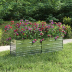 Galvanized Steel Garden Raised Bed Silver Large Outdoor Planter for Plants Herbs Flowers