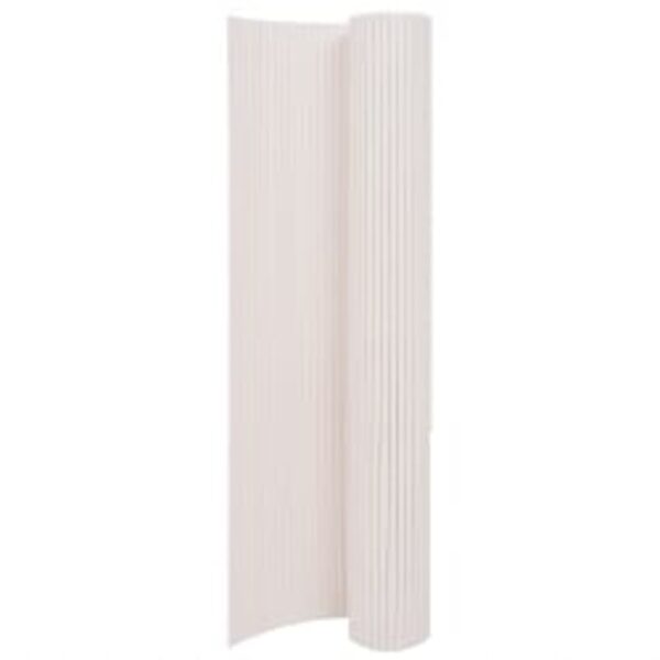 Double-Sided White Garden Fence PVC Material 90x400 cm UV and Weather Resistant Easy to Adjust