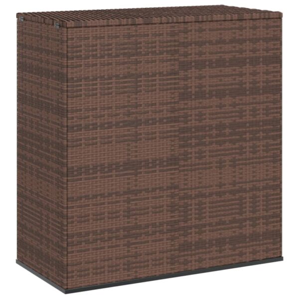 High-Quality PE Rattan Garden Cushion Storage Box in Brown with Gas Lift Mechanism