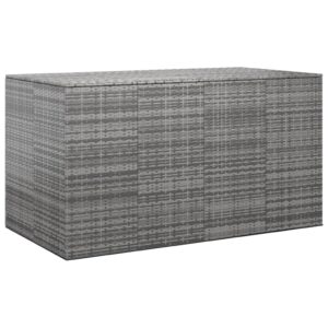 Garden Cushion Box PE Rattan 194x100x103 cm Grey