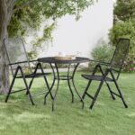 Stylish Anthracite Garden Table Expanded Metal Mesh Ø80x72 cm - Durable Outdoor Patio Furniture