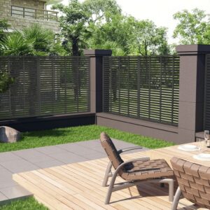 Dark Grey Louver Fence WPC for Outdoor Use  Sunlight and Air Efficient  Weather Resistant