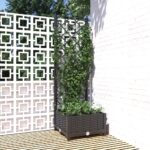 Black Garden Planter with Trellis  Weather-Resistant PP  Ideal for Outdoor Use  Supports Climbing Plants