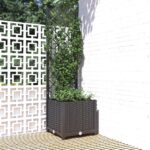 Black Garden Planter with Trellis  Weather-Resistant PP  Ideal for Outdoor Use  Climbing Plants Support