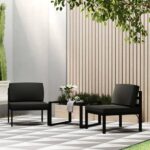 3 Piece Garden Sofa Set with Cushions  Aluminium  Anthracite  Weather-Resistant  Comfortable  Modular Design