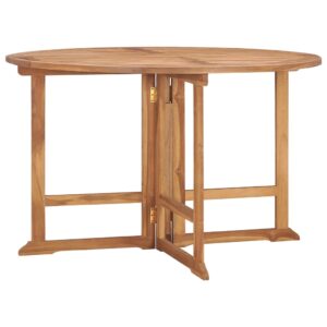 Solid Teak Wood Folding Garden Dining Table  Weather Resistant  Fine Sanded Finish  Space Saving