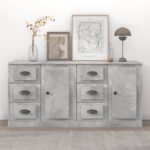 Sideboards 2 pcs Concrete Grey Engineered Wood