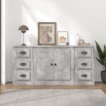 Sideboards 3 pcs Concrete Grey Engineered Wood