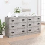 Sideboards 2 pcs Concrete Grey Engineered Wood