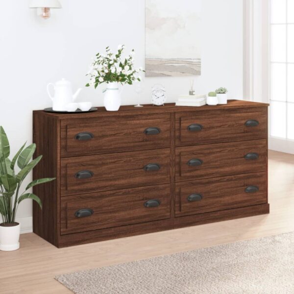 Sideboards 2 pcs Brown Oak Engineered Wood