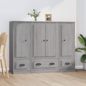 Highboards 3 pcs Grey Sonoma Engineered Wood