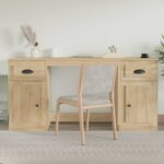 Desk with Cabinet Sonoma Oak Engineered Wood