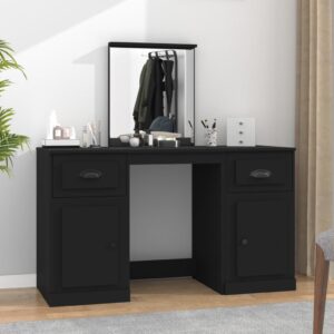 Dressing Table with Mirror Black 130x50x132.5 cm