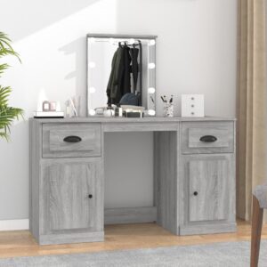 Dressing Table with LED Grey Sonoma 130x50x132.5 cm