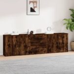 Sideboards 3 pcs Smoked Oak Engineered Wood