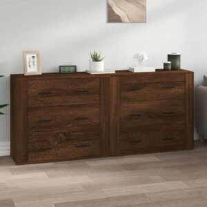 Sideboards 2 pcs Brown Oak Engineered Wood