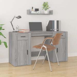 Desk with Cabinet Grey Sonoma Engineered Wood