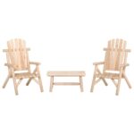 3 Piece Garden Lounge Set Solid Wood Spruce