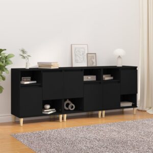 Sideboards 3 pcs Black 60x35x70 cm Engineered Wood