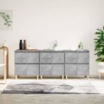 Sideboards 3 pcs Concrete Grey 60x35x70 cm Engineered Wood