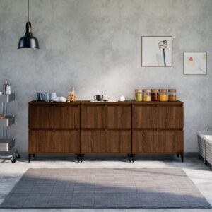 Sideboards 3 pcs Brown Oak 60x35x70 cm Engineered Wood