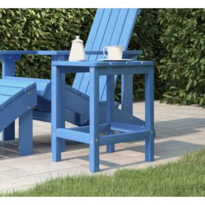 Aqua Blue Garden Adirondack Table HDPE Weather Resistant UV Resistant Low Maintenance