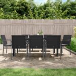 9 Piece Garden Dining Set with Cushions Poly Rattan and Steel