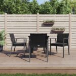 5 Piece Garden Dining Set with Cushions Poly Rattan and Steel