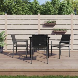 5 Piece Garden Dining Set Poly Rattan and Steel