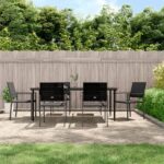 7 Piece Garden Dining Set Poly Rattan and Steel