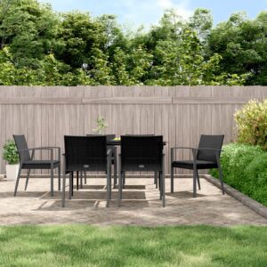 Garden Chairs with Cushions 6 pcs Black 56.5x57x83 cm Poly Rattan