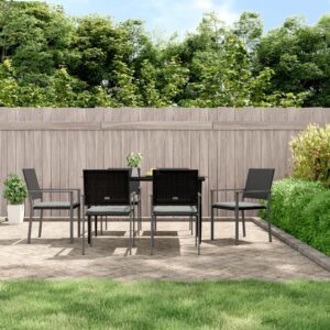 Garden Chairs with Cushions 6 pcs Black 54x62.5x89 cm Poly Rattan