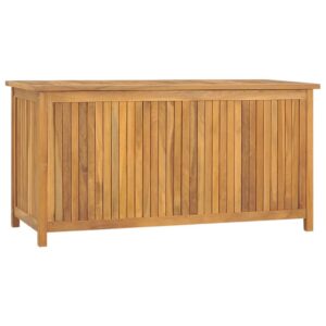 Solid Teak Wood Garden Storage Box with Easy Open Lid  Weather Resistant  Spacious Chest  Includes PE Bag