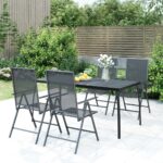 5 Piece Garden Dining Set Anthracite Steel