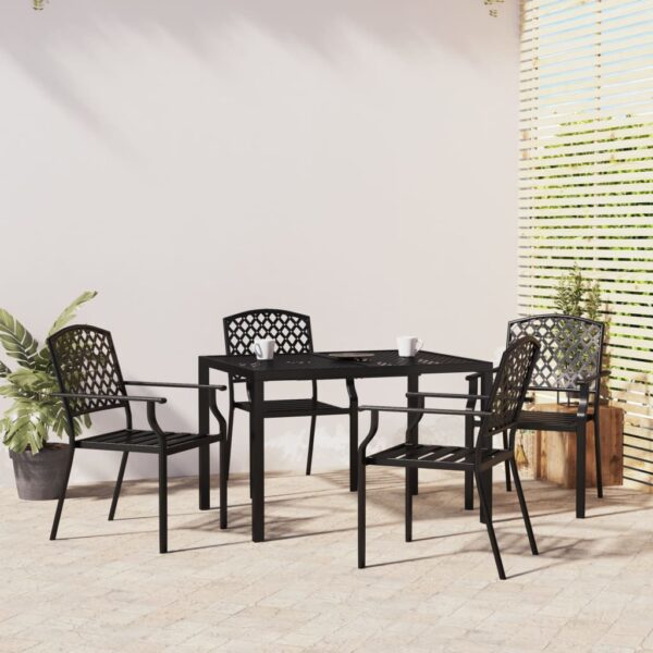 5 Piece Garden Dining Set Anthracite Steel