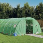 Greenhouse with Steel Frame Green 32 m² 8x4x2 m