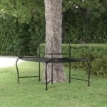 Outdoor Black Steel Tree Bench 150cm - Weather-Resistant  Durable  Wrap-Around Design  Stylish Look