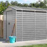 Garden Shed Light Grey 191x640x198 cm Galvanised Steel