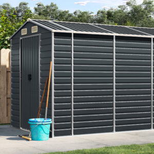 Garden Shed Anthracite 191x470x198 cm Galvanised Steel